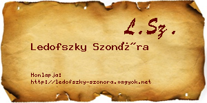 Ledofszky Szonóra névjegykártya
